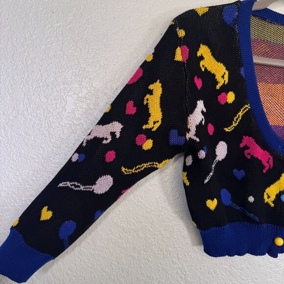 Elhoffer Cardigan Womens Medium Luna Looney Witch Crop Sweater Costume Cosplay - Picture 6 of 10